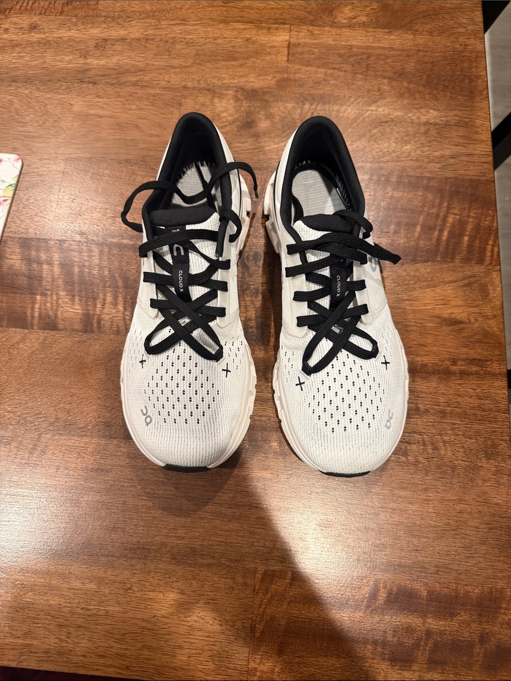 On Clouds Lightweight White and Black Women's Running Sneakers